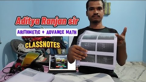 Arithmetic & Advance Math CLASSNOTES | Aditya Ranjan sir