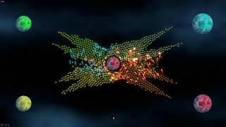 Space RTS, battle mechanics demo, 300x4 units