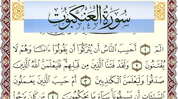 سورة العنكبوت مكتوبة بصوت عبد الرشيد صوفي Surah Al Ankabot  برواية شعبة عن عاصم