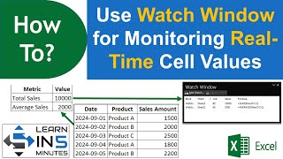 How to Use Excel's Watch Window for Real-Time Monitoring of Cell Values | Learn in 5 Minutes