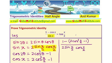 Half Angle Trigonometric Identity Formula Derivation and Proof IBSL Maths