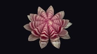 Red Onion Lotus Flower - Beginners Lesson 11 By Mua The Art Of Fruit And Vegetable Carving Video
