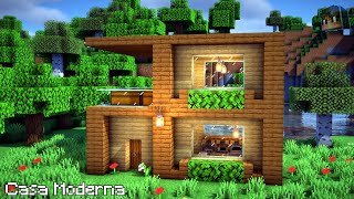 Cómo Construir Una Casa Moderna De Madera | Minecraft