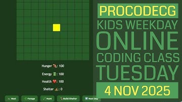 ProCodeCG Kids Weekday Coding Class - Tuesday - 4 Nov 2025