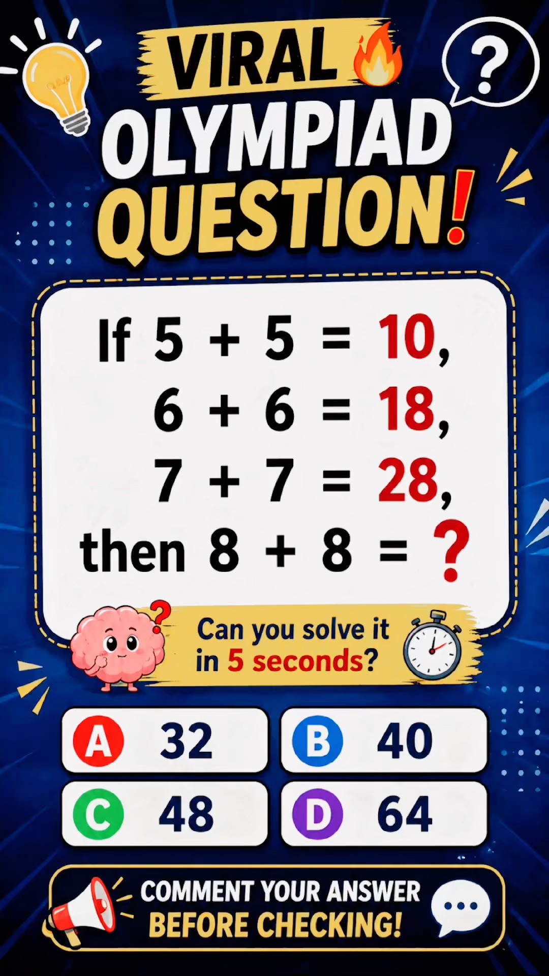 Can you solve it #maths #quiz - YouTube