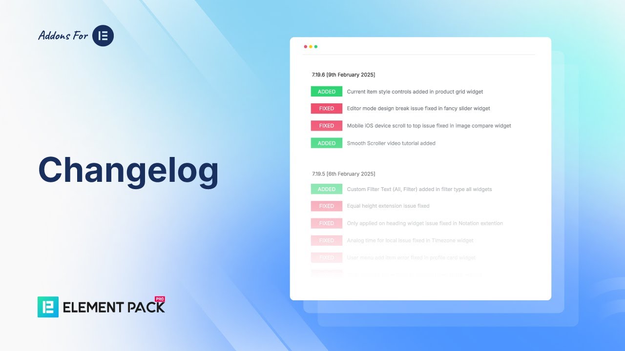 How to Use Change Log Widget by Element Pack in Elementor - YouTube