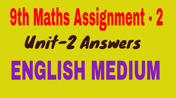 9th Maths Assignment 2 English Medium | 9th Maths Assignment 2 Answers
