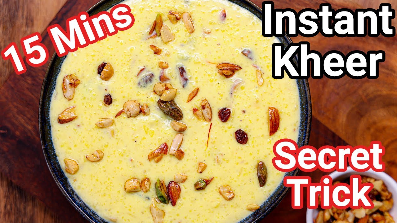 Instant Rice Kheer Recipe in 15 Mins - New & Simple Secret Trick   Instant Rice Payasam Dessert
