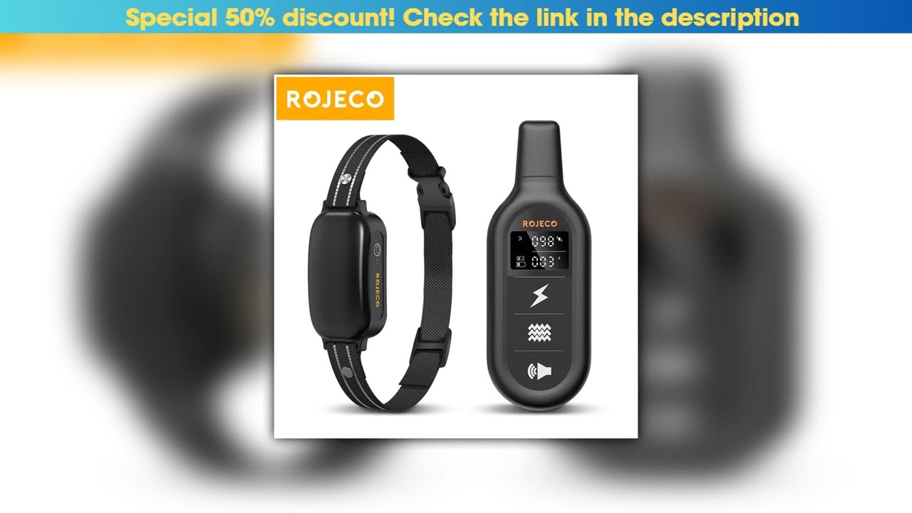 Hands-on ROJECO Electric Dog Training Collar 3300ft Remote Control Waterproof Vibration Anti Bark C