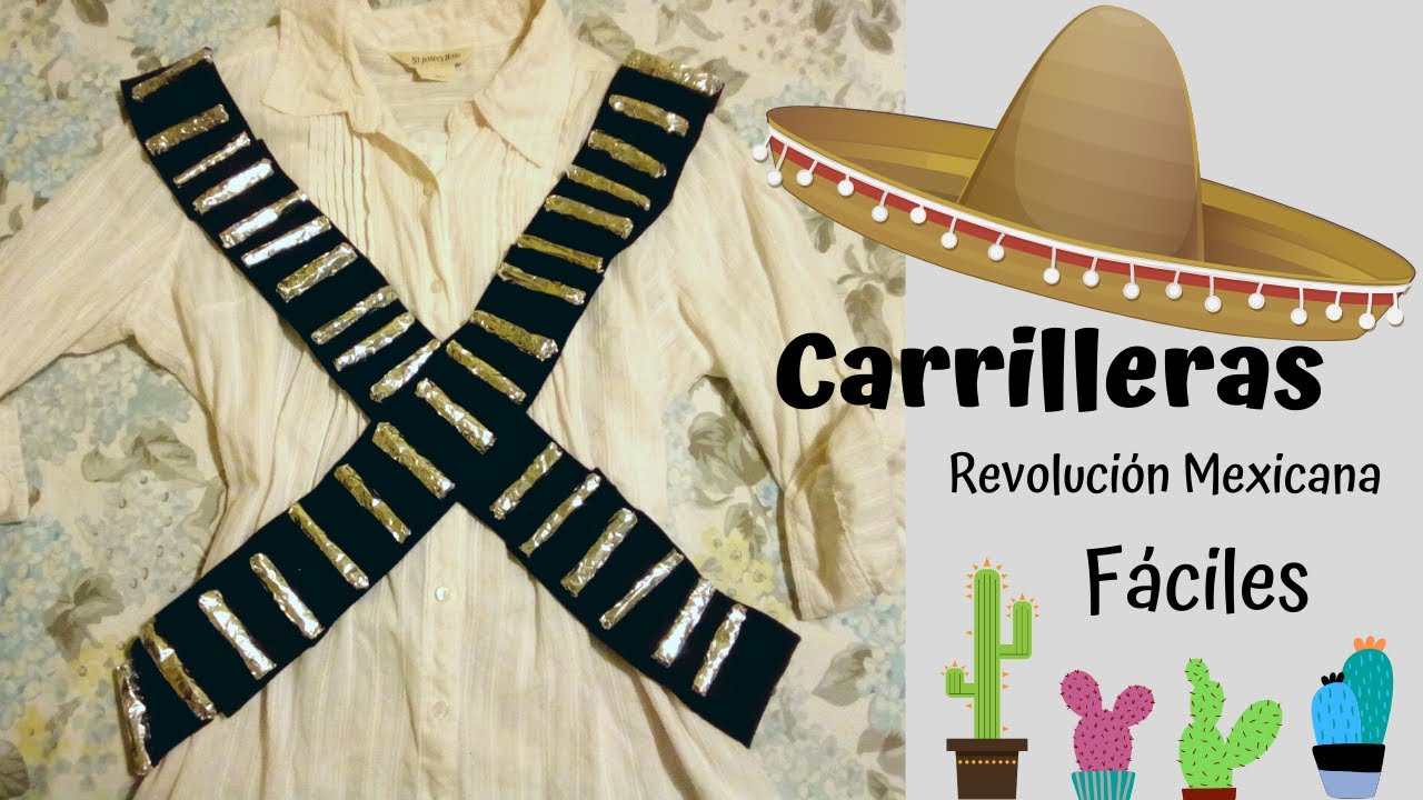 ✂Fáciles! Carrilleras Revolucionarias /Cómo hacer Carrilleras para Desfile  de la Revolución Mexicana - YouTube