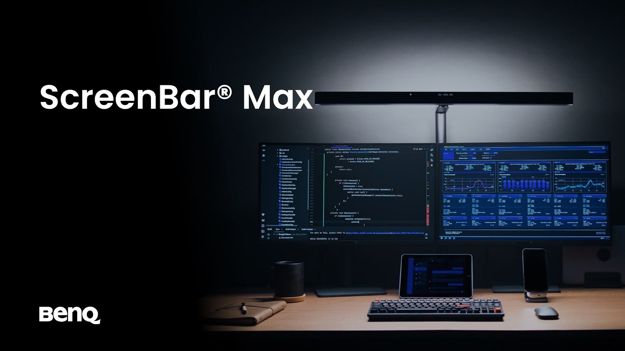 BenQ ScreenBar Max 雙螢幕燈 ｜專為雙螢幕設計，極致舒適體驗 縮圖