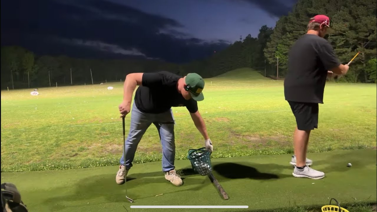 Practicing at the Cross Creek Driving Range With Matthew