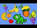 Учим фрукты с хамелеоном для самых маленьких