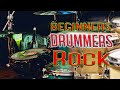 Beginner drummer rock backing  75 bpm drumless with click very easy