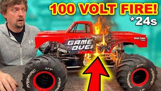 $10,000 Giant RC Car catches FIRE