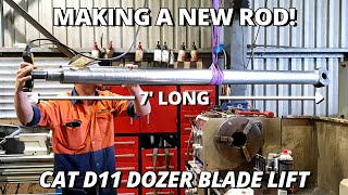 Making a new CAT D11R Dozer Cylinder Rod | Machining \& Welding