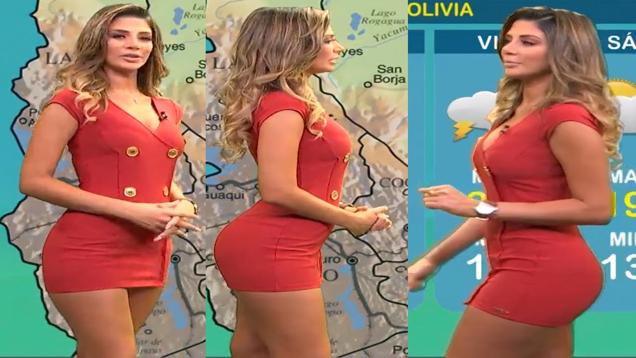 😍🍑🔥 Hermosa Anabel Angus 2020 💋 En Sexy Mini Falda Ajustada Naranja Chica Del Clima Youtube 