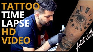 Clock + Eye Tattoo Time Lapse