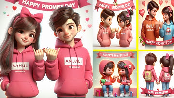 Promise Day Ai Photo Editing | Promise Day Ai Image Generator | Happy Promise Day Name Video Editing