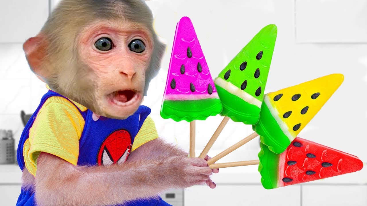 Monkey BoBo Makes a Delicious Watermelon Ice Cream and Help Little Monkey | SMART BOBO MONKEY