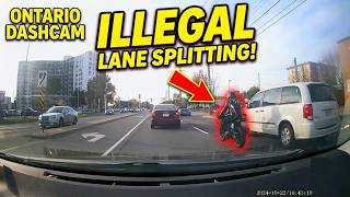Illegal Lane Splitting in Traffic | Dashcam Footage