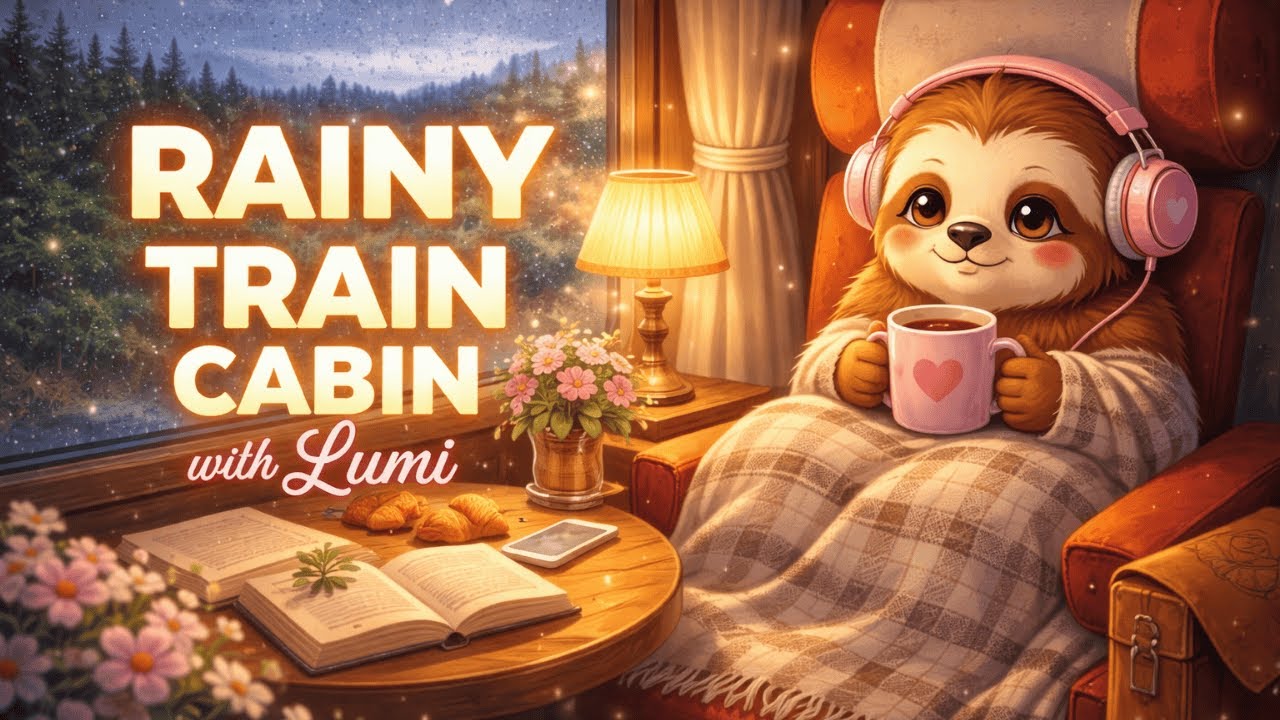 10 Hour Relax with Lumi | Cozy Rainy Train Cabin Ambience | Cozy Lofi ...