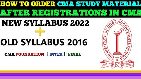How To Order CMA Study Material || CMA New Syllabus And Old Syllabus Students