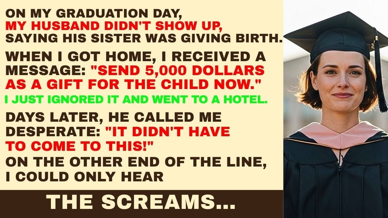 My Husband Skipped Graduation for His Sister & Demanded $5k. I Smiled.Days Later, He Saw the Balance