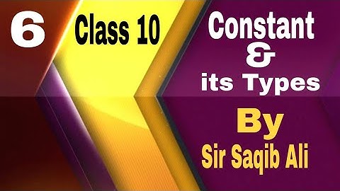 Constants & its types in C || Class 10 Computer Science New Book || Chapter 1