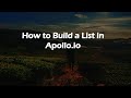 How to Build a List in Apollo.io