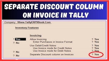 Separate Discount Column on invoices in Tally ERP in Hindi