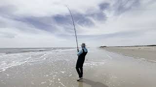 Catching Big fish on light tackle  Matagorda Surf Fishin Sping 2024  By Fisherman ATX