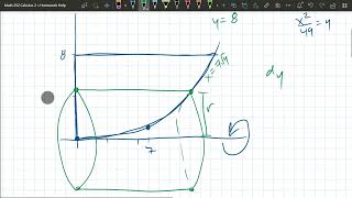 Math 252 HW = 2.3.9 Find Volume Using Cylindrical Shells