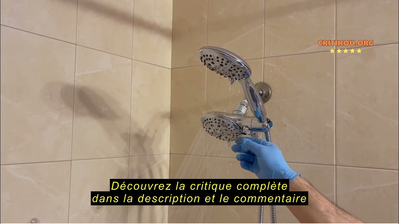 Pommeau de douche, filtre de douche 15 étapes pour éliminer le chlore