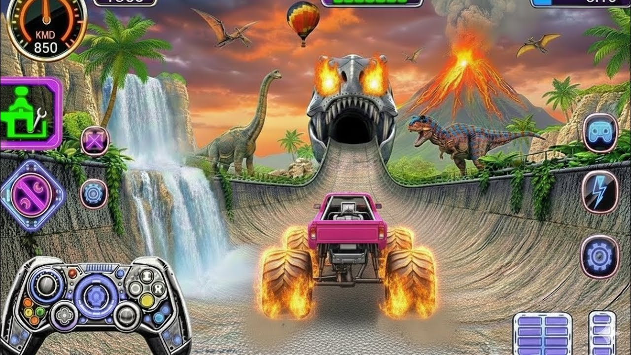 Monster Truck Mega Ramp Extreme Racing - Impossible GT Car Stunts Driving - Gadi game - gameplay 🔥