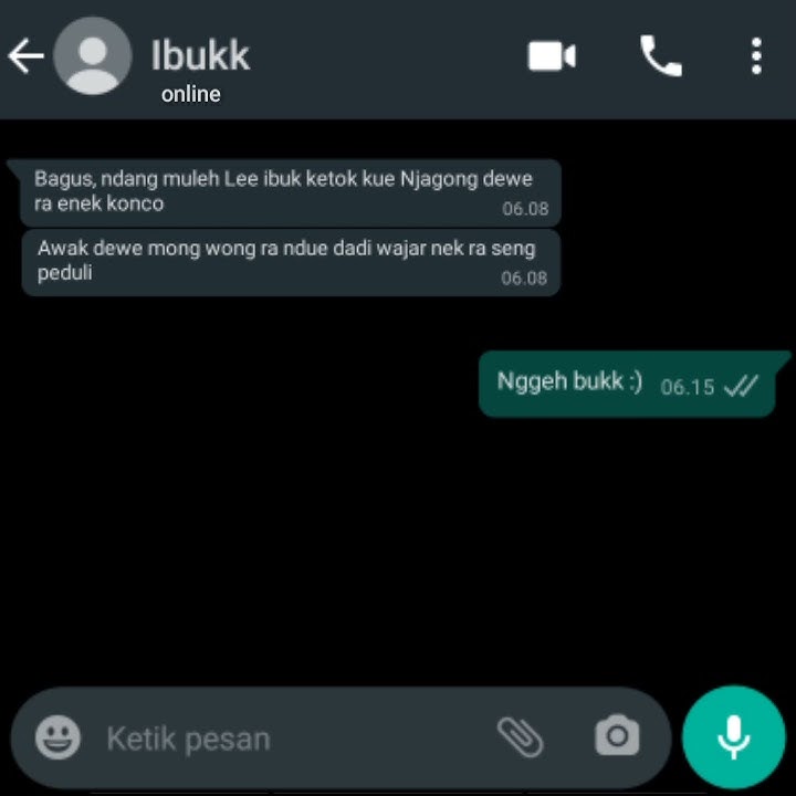 Mentahan percakapan wa dengan IBUKK cocok buat bikin video
