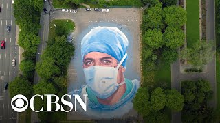 Massive mural of doctor who died of COVID-19 honors immigrant frontline workers in New York City
