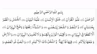 Surah  Rehman By Sheikh Mansoor Al Salmi With Arabic Text of Verses. screenshot 1
