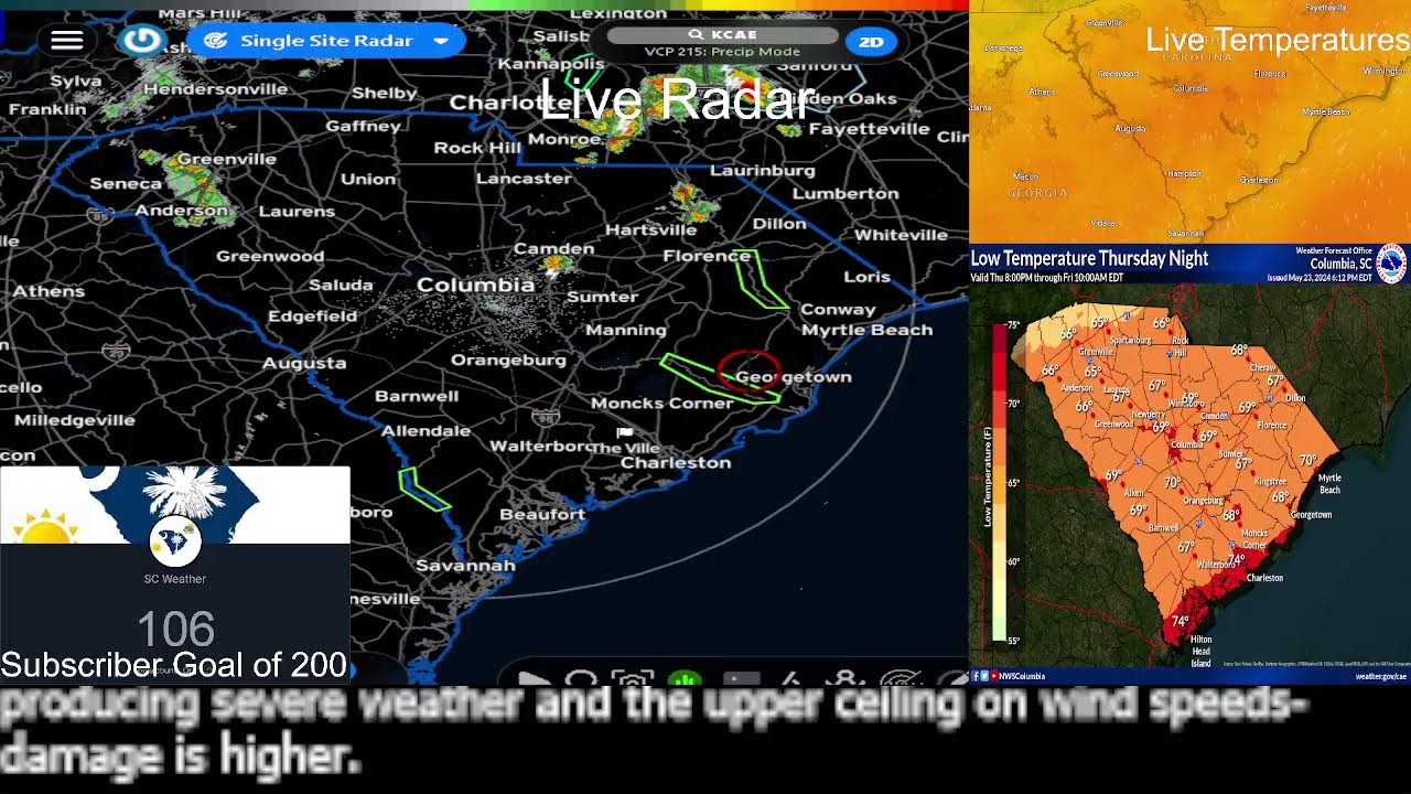 Live Forecast and Radar for 5/23/2024 for South Carolina - YouTube