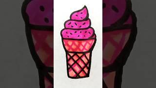 Ice Cream Drawing Easy Technique #trending #viral #shorts #viralvideo #youtubeshorts