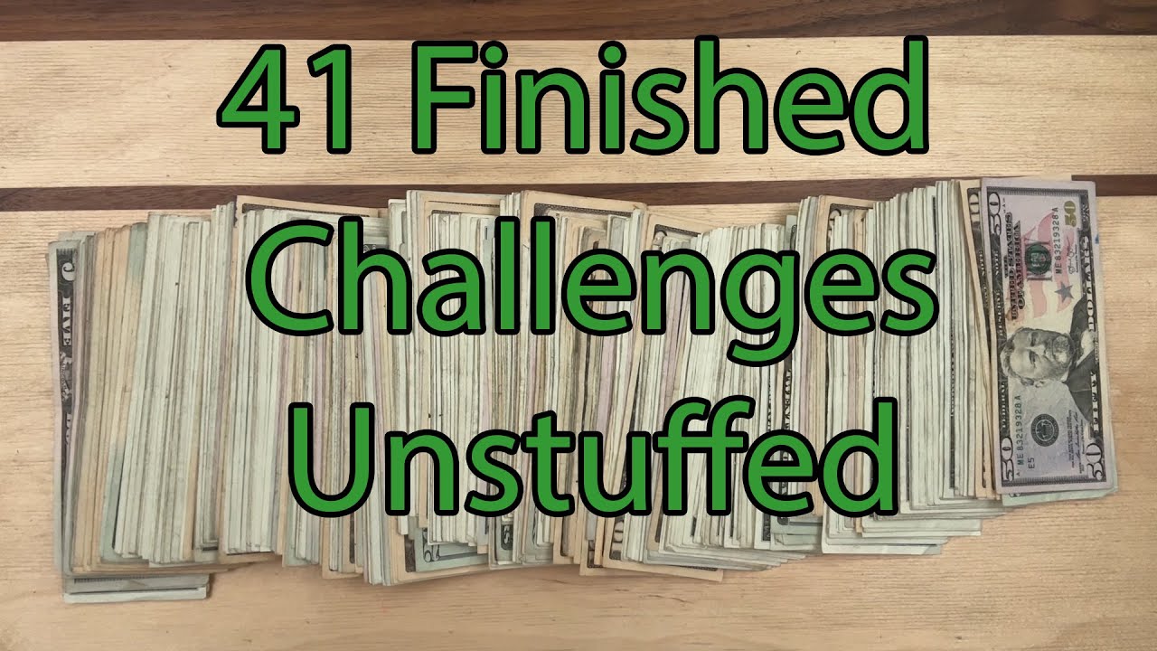 Unstuffing 41 Finished Savings Challenges! | How much $$$ did we save? | Counting Cash | Goals