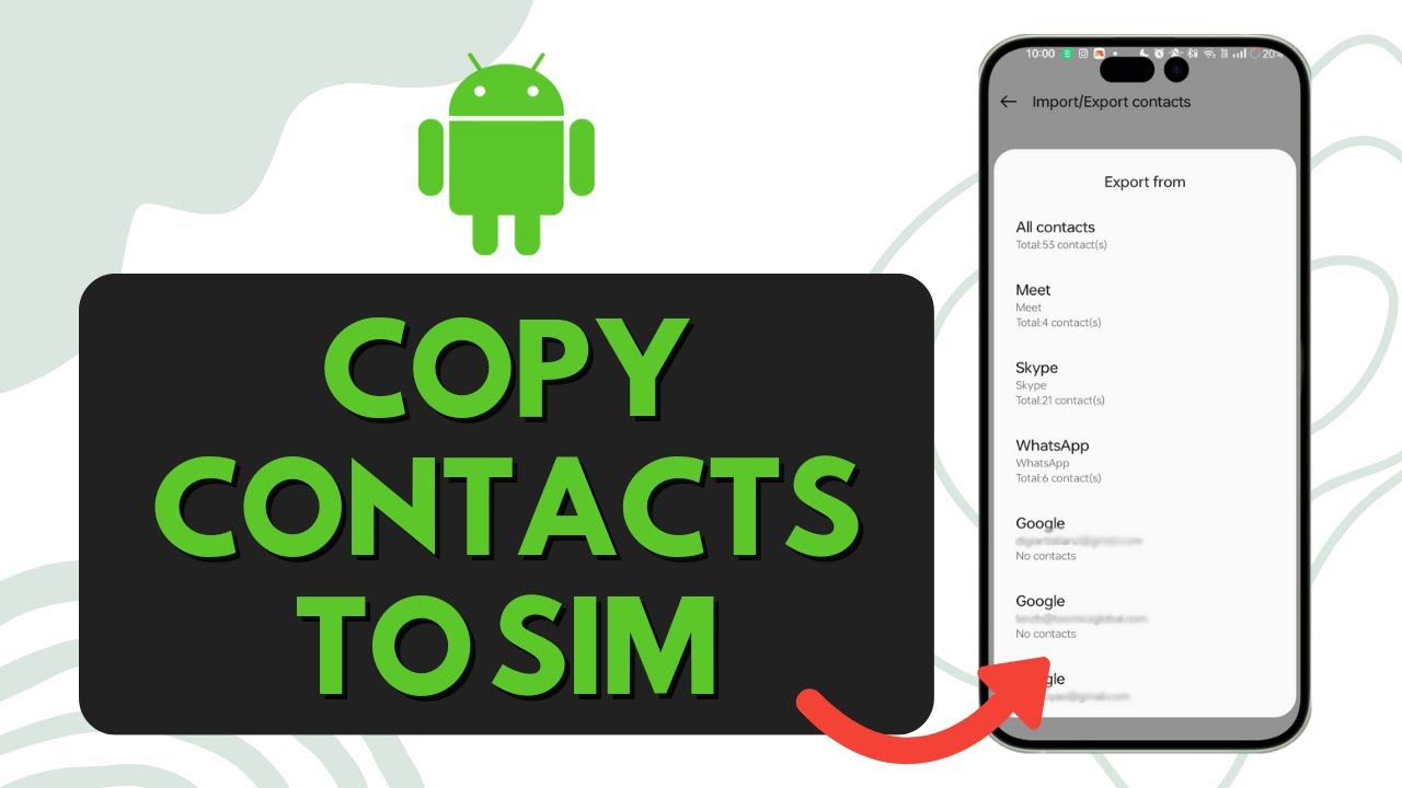 How to Copy Contacts from Android to SIM (Easy Steps) - YouTube