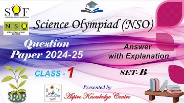 Class 1 Science Olympiad Question Paper 2024| NSO Class 1 Question Paper  2024 #scienceolympiad #v17
