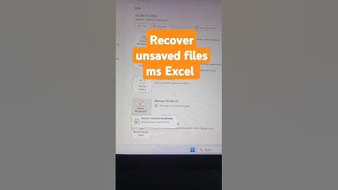 Recover ms Excel unsaved files | how to recover unsaved files in excel #shorts #windows #excel