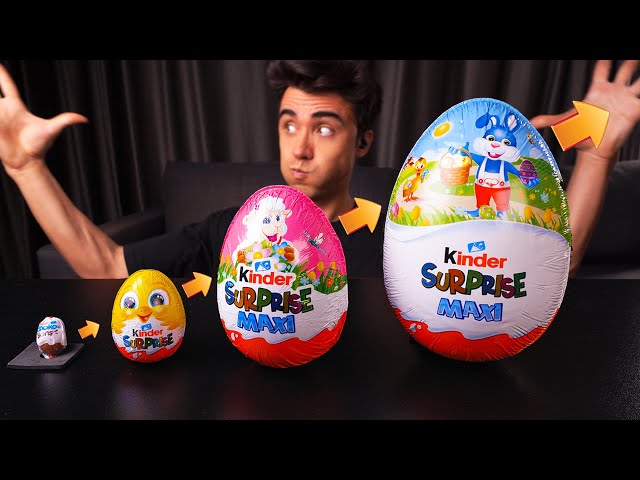 ASMR GIANT KINDER JOY SURPRISE EGG CHOCOLATE PARTY & FROM MINI