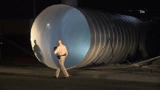Strong Winds Push Large Pipe Into Road | FONTANA, CA   1.26.23