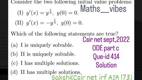 Csir net  September 2022 ODE part C,id-414 solution #csir #mathematics #ordinarydifferentialequation
