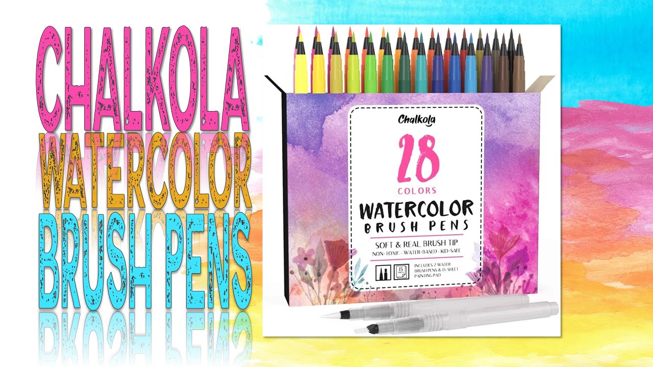 Watercolor Brush Pens & 2 Blending Brush - Chalkola Art Supply