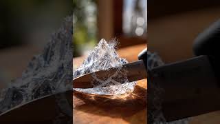 Glass snow mountain 🏔️ || glass cutting asmr #asmr #oddlysatisfying #asmrsounds #aiart #aishorts