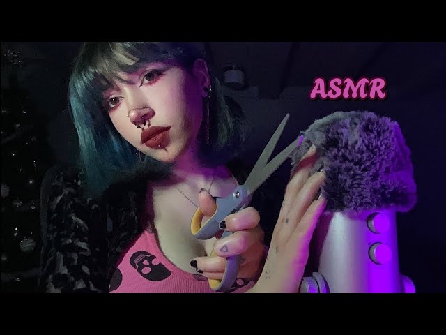ASMR Fluffy Mic Cover Massage & Haircut | Scratching, Whispering